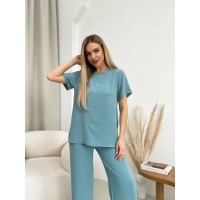 Жіночий прогулянковий костюм оливкового кольору 32039