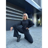 Жіночий повсякденний костюм чорного кольору 32042