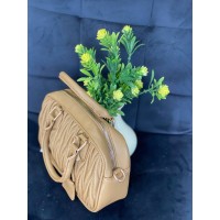 Маленька жіноча сумка із жатої еко-шкіри кавового кольору 32058