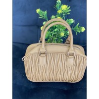 Маленька жіноча сумка із жатої еко-шкіри кавового кольору 32058