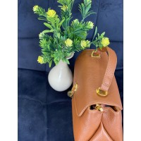 Маленька жіноча сумка з пористої еко-шкіри коричневого кольору 32064