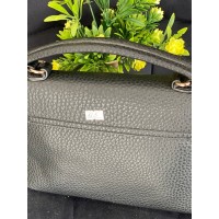 Жіноча сумка-портфель з пористої еко-шкіри чорного кольору 32066