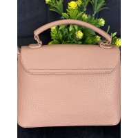 Жіноча сумка-портфель з пористої еко-шкіри пудрового кольору 32067