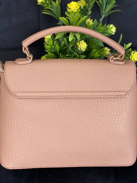 Жіноча сумка-портфель з пористої еко-шкіри пудрового кольору 32067
