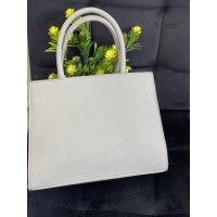 Жіноча дiлова сумка з пористої еко-шкіри сiрого кольору 32073