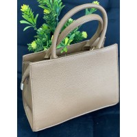 Жіноча дiлова сумка з пористої еко-шкіри кавового кольору 32074