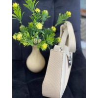 Маленька жіноча сумка-багет із еко-шкіри сiрого кольору 32076