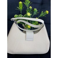 Маленька жіноча сумка-багет із еко-шкіри сiрого кольору 32076