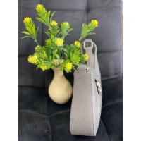 Маленька жіноча сумка-багет із еко-шкіри графiтового кольору 32077