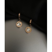 Серьги круглый замок золотого цвета 32081