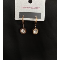 Серьги круглый замок золотого цвета 32081