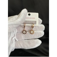 Серьги круглый замок золотого цвета 32081