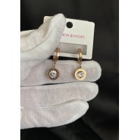 Серьги круглый замок золотого цвета 32081