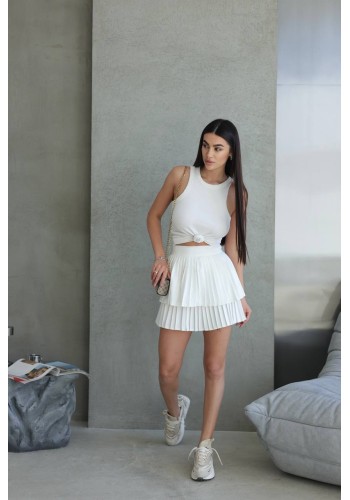 Легка спідниця-теніска білого кольору 32092