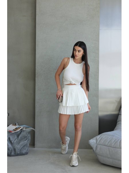 Легка спідниця-теніска білого кольору 32092
