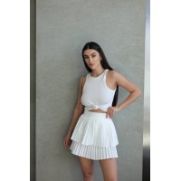 Легка спідниця-теніска білого кольору 32092