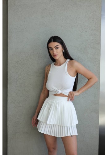 Легка спідниця-теніска білого кольору 32092