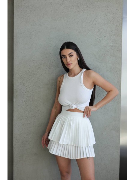 Легка спідниця-теніска білого кольору 32092