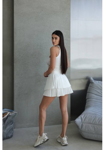 Легка спідниця-теніска білого кольору 32092