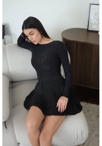 Легка спідниця-теніска чорного кольору 32095