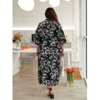 Довга сукня-сорочка чорного кольору 32106