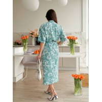 Длинное платье-рубашка фисташкового цвета 32117