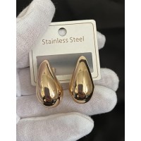 Серьги "Слеза" штифтовый замок золотого цвета 32118