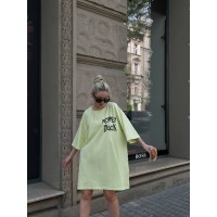 Легкое платье-футболка с рисунком желтого цвета 32128