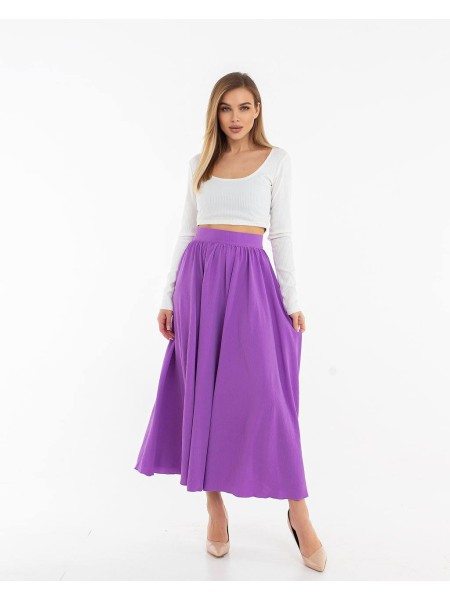 Женская легкая юбка миди фиолетового цвета 32130