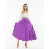 Жіноча легка спідниця міді фіолетового кольору 32130
