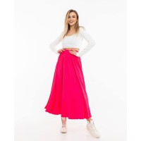 Жіноча легка спідниця міді малинового кольору 32131