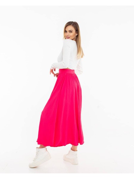 Женская легкая юбка миди малинового цвета 32131