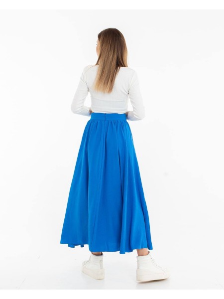 Женская легкая юбка миди синего цвета 32132