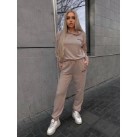 Женский спортивный костюм кофейного цвета 32134