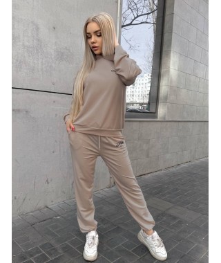 Жіночий спортивний костюм кавового кольору 32134