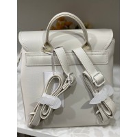 Жіночий брутальний рюкзак із еко-шкіри молочного кольору 32153