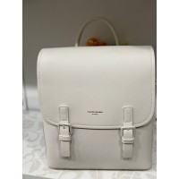 Жіночий брутальний рюкзак із еко-шкіри молочного кольору 32153