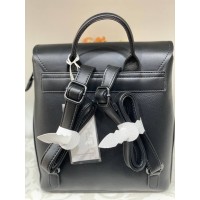 Жіночий брутальний рюкзак із еко-шкіри чорного кольору 32155