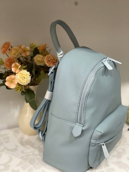 Жіночий базовий рюкзак із еко-шкіри блакитного кольору 32157