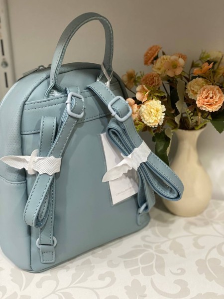 Жіночий базовий рюкзак із еко-шкіри блакитного кольору 32157