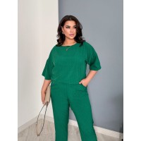 Легкий прогулянковий костюм зеленого кольору 32179
