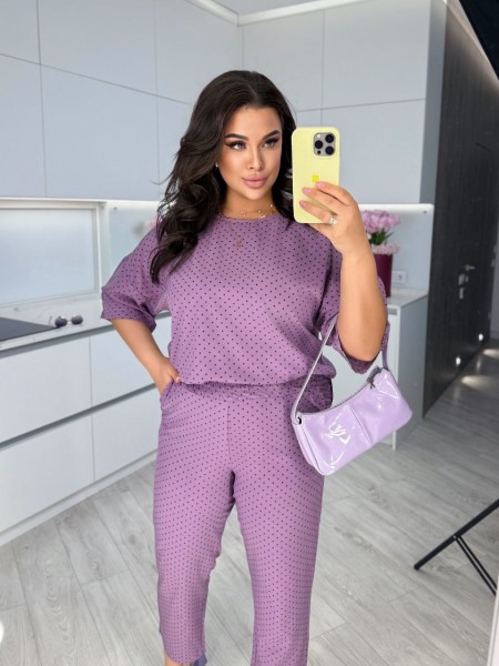 Легкий прогулянковий костюм фiолетового кольору 32180