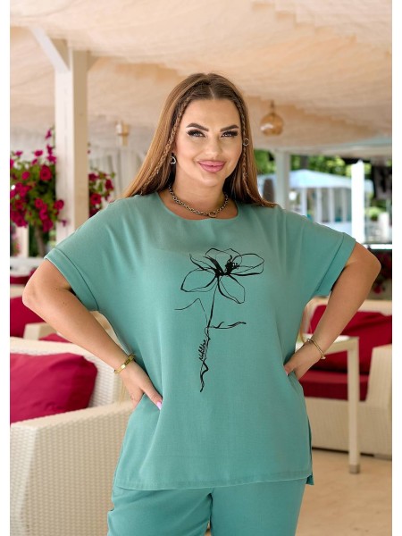 Жiночiй прогулянковий костюм фiсташкового кольору 32188