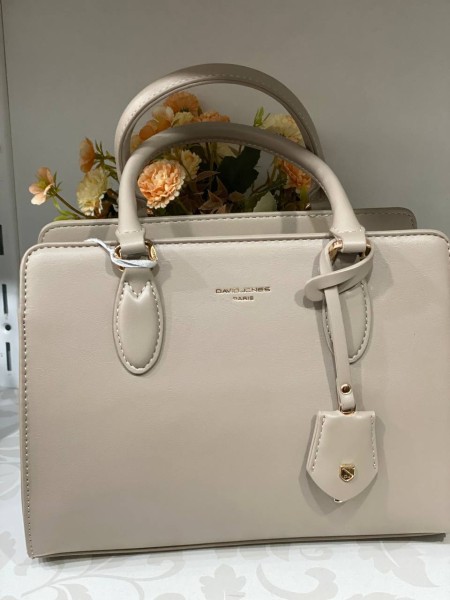 Жіноча базова сумка для роботи з еко-шкіри бежевого кольору 32195