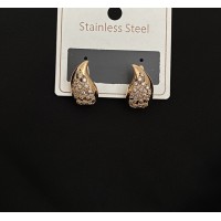 Сережки "Кристальні сльози" англійський замок золотого кольору 32210