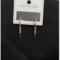 Серьги ножи круглый замок золотого цвета 32212