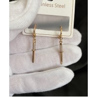 Серьги ножи круглый замок золотого цвета 32212