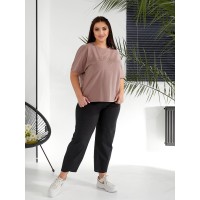 Женский костюм брюки+футболка кофейного цвета 32224