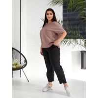Женский костюм брюки+футболка кофейного цвета 32224