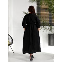 Муслінова сукня мiдi чорного кольору 32228